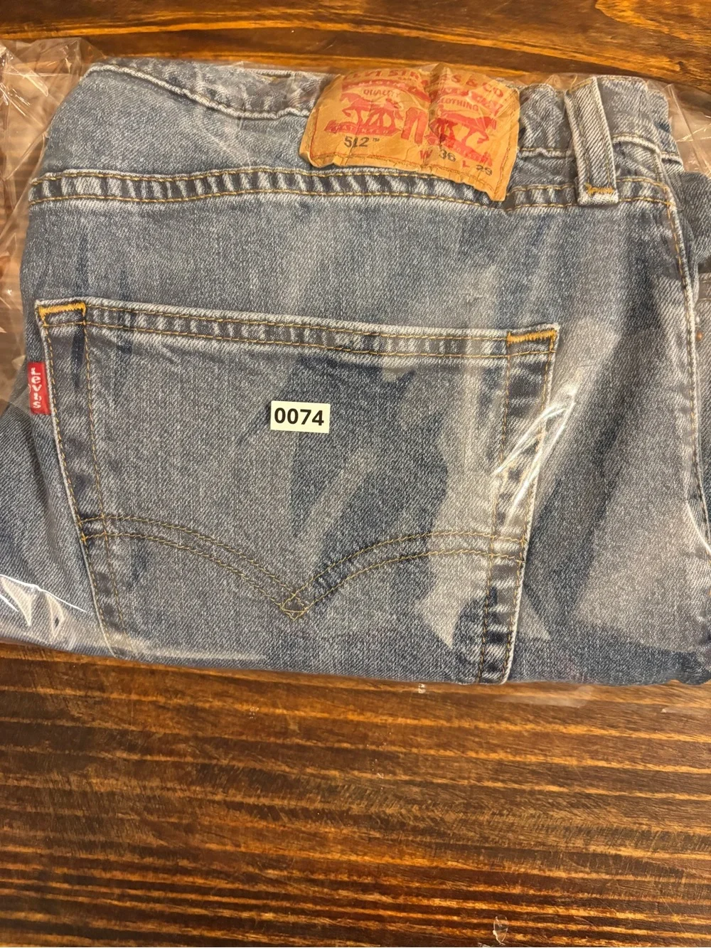 Levi’s 512 Men’s Jeans Hemmed 36x26 Slim Taper Light Wash Blue Denim Stretch
